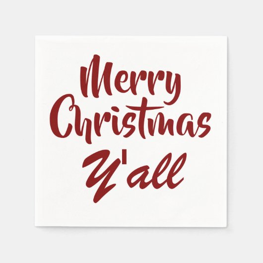 Serviette En Papier Joyeux Noël Y'all (Devant)