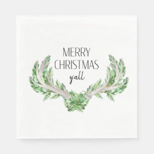 Serviette En Papier Joyeux Noël Y'all Foliing sur Antlers