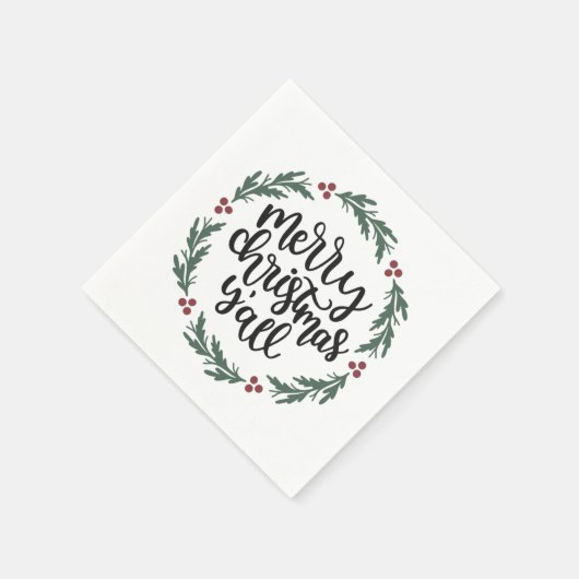 Serviette En Papier Joyeux Noël Y'all Papier de Noël Napkin (Coin)