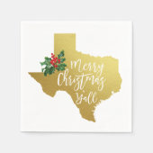 Serviette En Papier Joyeux Noël Y'all Texas State Napkins (Devant)