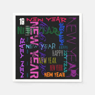 Serviette En Papier Joyeux Nouvel An 2019 Pop Colours Papier Napkin