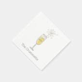 Serviette En Papier Joyeux Nouvel An Fête Champagne Custom (Coin)