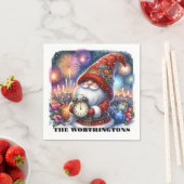 Serviette En Papier Joyeux Nouvel An Gnome Napkins (En situation)