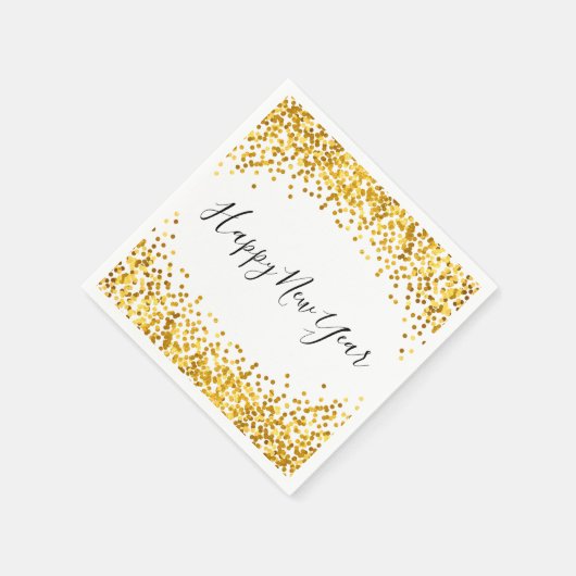 Serviette En Papier Joyeux Nouvel An Gold Confetti Holiday Napkin (Coin)