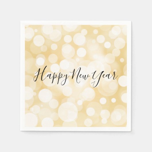 Serviette En Papier Joyeux Nouvel An Gold Polka Dot Holiday Napkin (Devant)