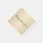 Serviette En Papier Joyeux Nouvel An Gold Striped Motif Holiday Napkin (Coin)