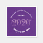 Serviette En Papier Joyeux Nouvel An RENOUVELÉ VISION 2020 PURPLE Papi (Devant)