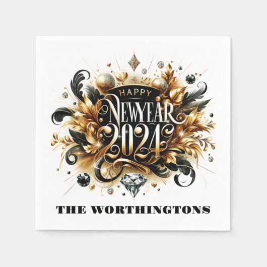 Serviette En Papier Joyeux Nouvel An serviettes (Devant)