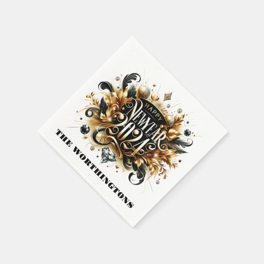 Serviette En Papier Joyeux Nouvel An serviettes (Coin)