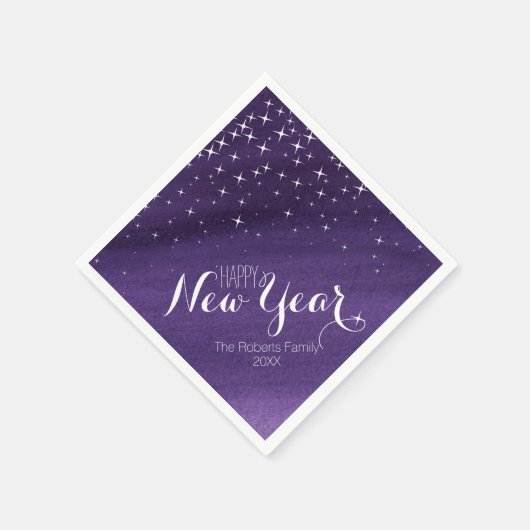 Serviette En Papier Joyeux Nouvel An starry nuit violet serviettes per (Coin)