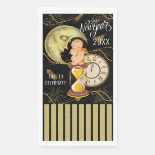 Serviette En Papier Joyeux Nouvel An Vintage Look Papier serviettes in