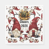 Serviette En Papier Joyeux Nouvel An Wine Gnomes (Devant)