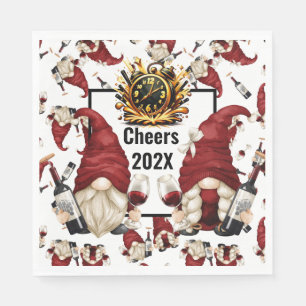 Serviette En Papier Joyeux Nouvel An Wine Gnomes