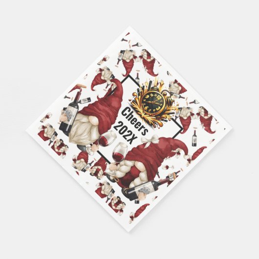 Serviette En Papier Joyeux Nouvel An Wine Gnomes (Coin)