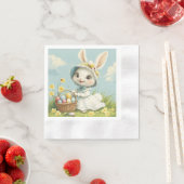 Serviette En Papier Joyeux oeufs de lapin de Pâques Daffodils Papillon (En situation)