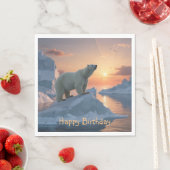 Serviette En Papier Joyeux Ours polaire anniversaire (En situation)