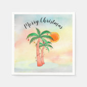 Serviette En Papier Joyeux Palmiers de Noël serviettes (Devant)