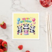 Serviette En Papier Joyeux Pandas d'anniversaire (En situation)
