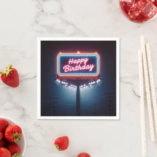 Serviette En Papier Joyeux panneau d'affichage d'anniversaire (En situation)