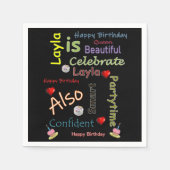 Serviette En Papier Joyeux papier d'anniversaire Layla (Devant)