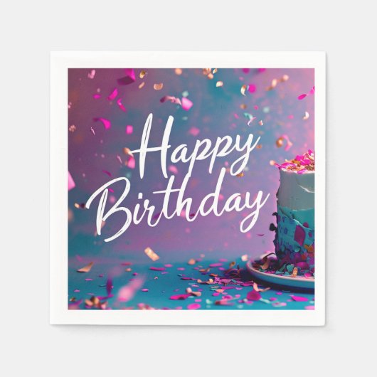 Serviette En Papier Joyeux papier d'anniversaire Napkin (Devant)