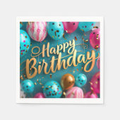 Serviette En Papier Joyeux papier d'anniversaire Napkin (Devant)