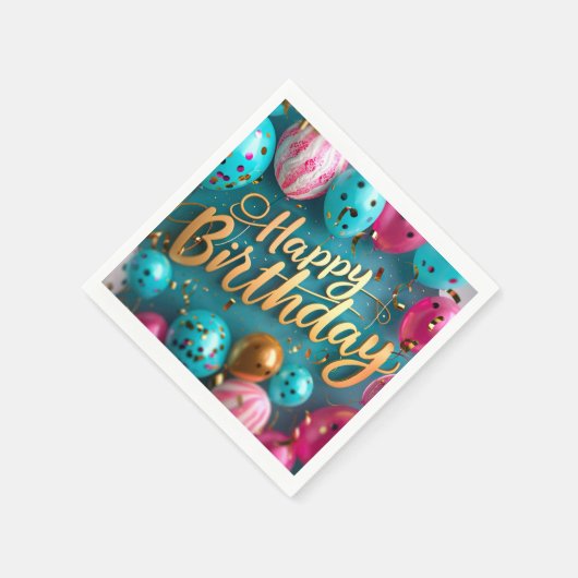 Serviette En Papier Joyeux papier d'anniversaire Napkin (Coin)