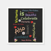Serviette En Papier Joyeux papier d'anniversaire Napkins Victoria (Devant)