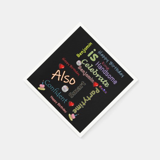 Serviette En Papier Joyeux papier d'anniversaire serviettes Benjamin (Coin)