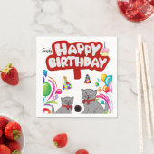 Serviette En Papier Joyeux Papier d'Anniversaire serviettes, Chats (En situation)