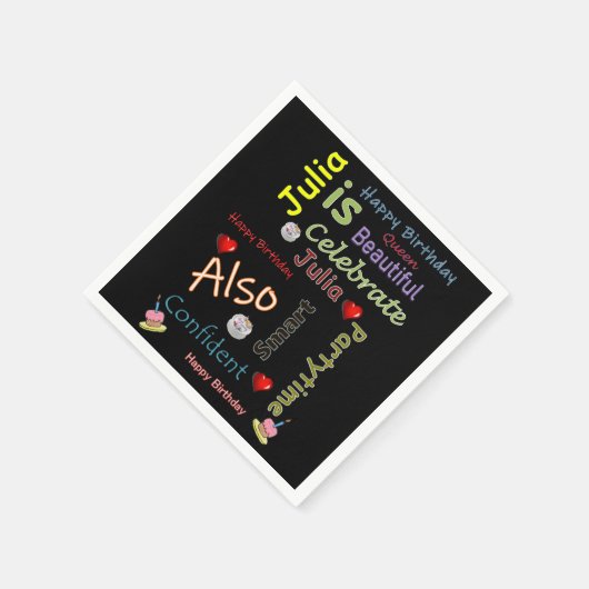 Serviette En Papier Joyeux papier d'anniversaire serviettes Julia (Coin)