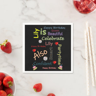 Serviette En Papier Joyeux Papier d'anniversaire serviettes Lily