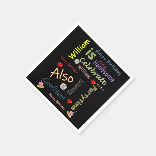 Serviette En Papier Joyeux papier d'anniversaire serviettes William Wi (Coin)