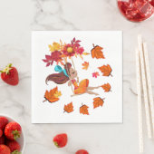 Serviette En Papier Joyeux papier d'automne (En situation)