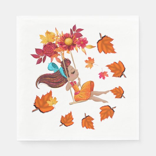 Serviette En Papier Joyeux papier d'automne (Devant)