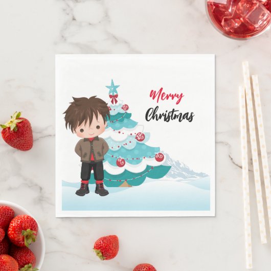 Serviette En Papier Joyeux papier de Noël (En situation)