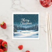 Serviette En Papier Joyeux papier de Noël Napkin (En situation)