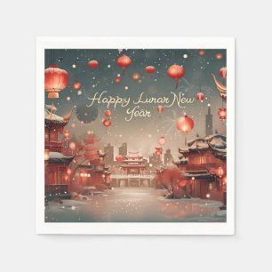 Serviette En Papier Joyeux papier de nouvelle année lunaire Napkin