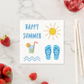 Serviette En Papier Joyeux papier d'été Napkin (En situation)