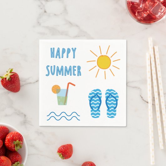 Serviette En Papier Joyeux papier d'été Napkin (En situation)