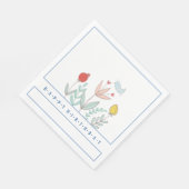 Serviette En Papier Joyeux Papier d'Oiseau Joyeux Napkin (Coin)
