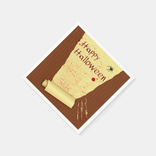 Serviette En Papier Joyeux papier peint Halloween sanglant (Coin)