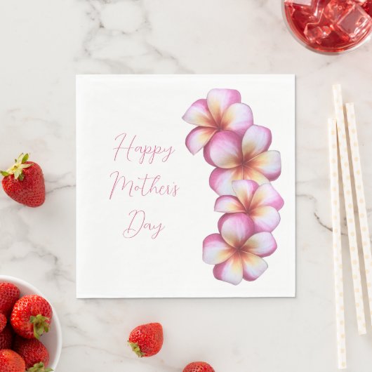Serviette En Papier Joyeux Papier Plumeria Fête des Mères (En situation)