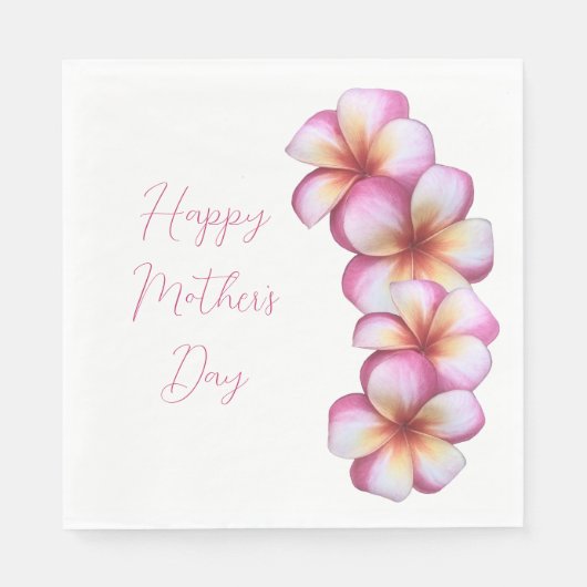 Serviette En Papier Joyeux Papier Plumeria Fête des Mères (Devant)