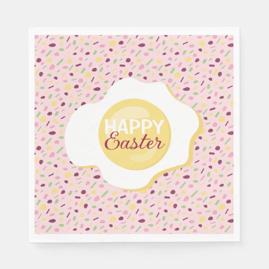 Serviette En Papier Joyeux Pâques. (Devant)