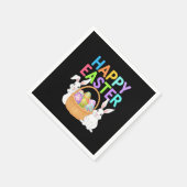 Serviette En Papier Joyeux Pâques 2025 Oeufs Lapin mignon lapin lapin (Coin)