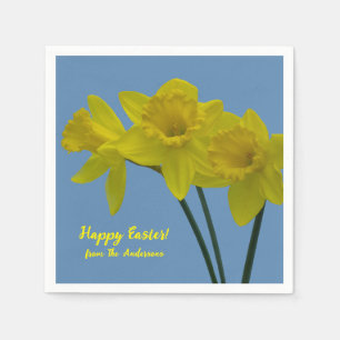 Serviette En Papier Joyeux Pâques" Jaune Daffodils serviettes