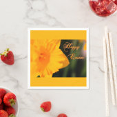 Serviette En Papier Joyeux Pâques Jaune Printemps Daffodil Fleur (En situation)