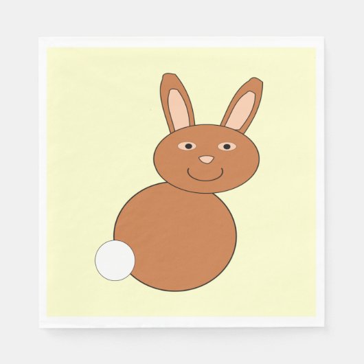 Serviette En Papier Joyeux Pâques Lapin Papier Déjeuner serviettes (Devant)