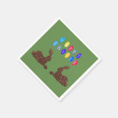 Serviette En Papier Joyeux Pâques, lapins Cocktail Papier de Cocktail (Coin)